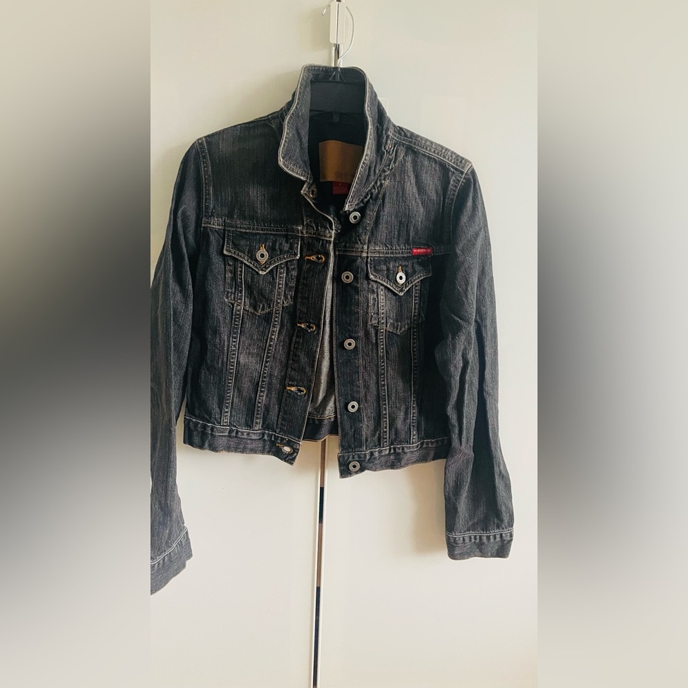 Guess Charcoal black Denim Jean Jacket M